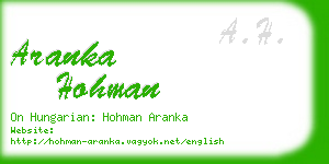 aranka hohman business card